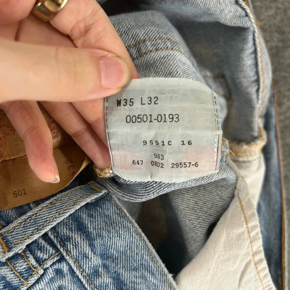 VTG Levis 501XX Mens Straight Leg Button Fly Jeans 35x32 Fits 33x30 Y2K 2002